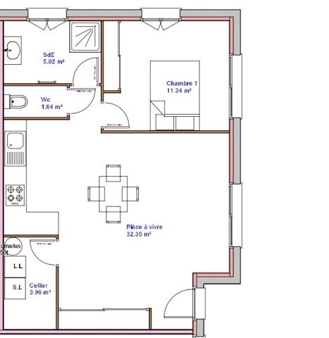 Maison 2 pièces - 55 m²