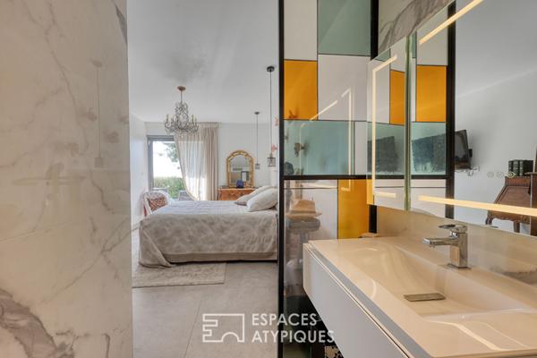 Appartement rez de jardin et vue mer panoramique