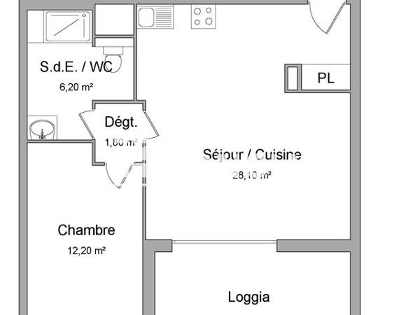 Location Appartement 2 pièces 48.3 m² - 7 RUE DU MAIRE SORGUS Schiltigheim 67300