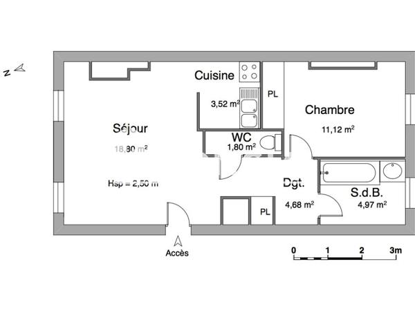 Location Appartement 2 pièces 44.89 m² - 58 RUE CHABAUDY Niort 79000