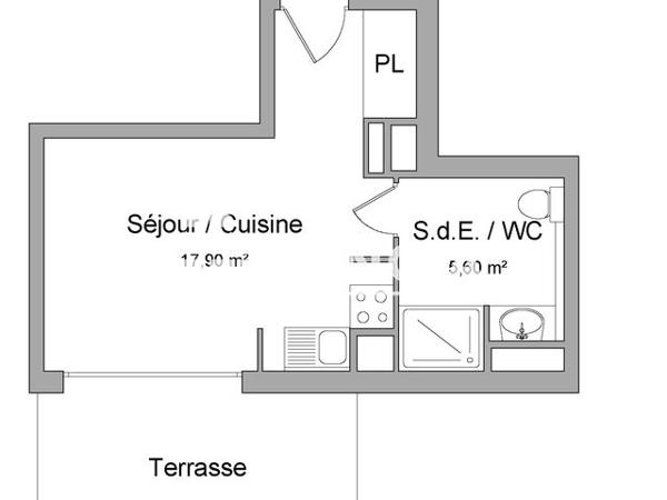 Location Studio 23.5 m² - 267 RUE RAIMON DE TRENCAVEL Montpellier 34070