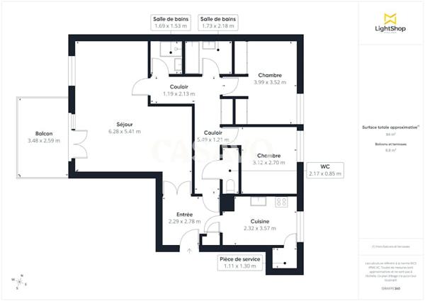 Vente Appartement 3 pièces de 84m² - 69004 Lyon