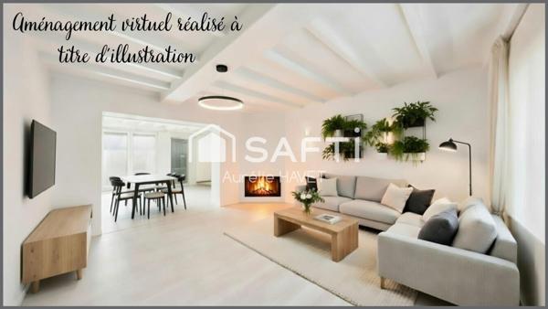 Maison 113 m2 à rénover - 3 chambres -  avec jardin et fort potentiel + aides rénovations possibles