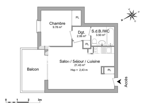 Location Appartement 2 pièces 37.35 m² - 37 COURS PERRIER DE LARSAN Lesparre Medoc 33340