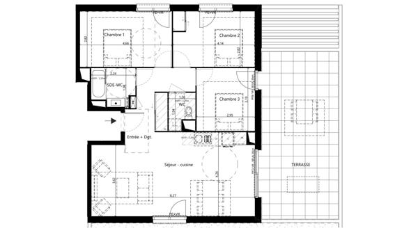 Appartement (neuf) à vendre 4 pièces 82 m² Vaulx-en-Velin