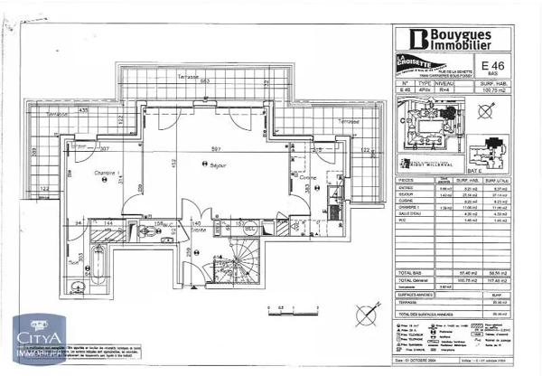 Appartement à louer 4 pièces 96.98m²