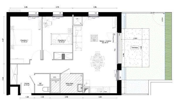 Bain-de-Bretagne (35470) BAIN DE BRETAGNE - T3 avec TERRASSE et JARDIN