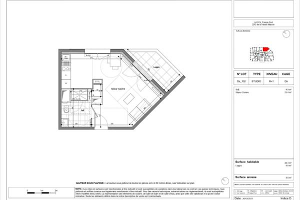 Louer appartement 1 pièce de 28 m²