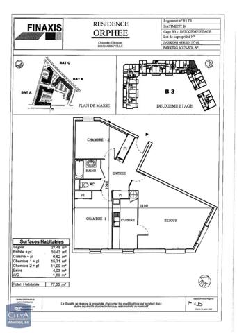 Appartement à louer 3 pièces 77.05m²