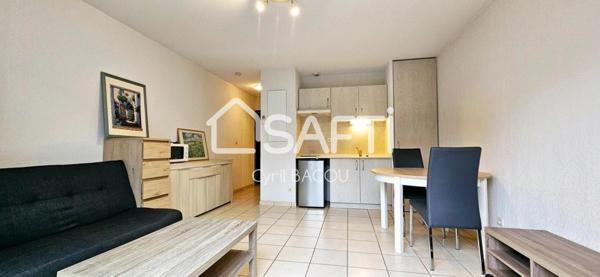 Appartement une pièce 24 m2 avec terrasse, parking, et cave