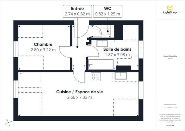 Appartement 2 pièces au dernier étage - Rue Pinel, Paris