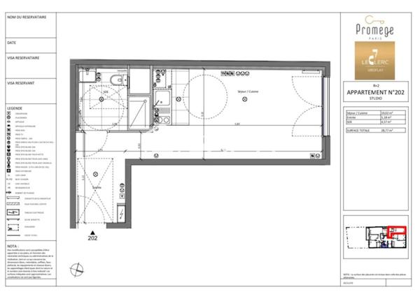 Studio de 29 m2 situé en centre-ville