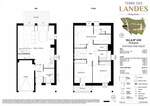 SEIGNOSSE BOURG - Villa T4 de 97m² avec jardin privatif de 417m²