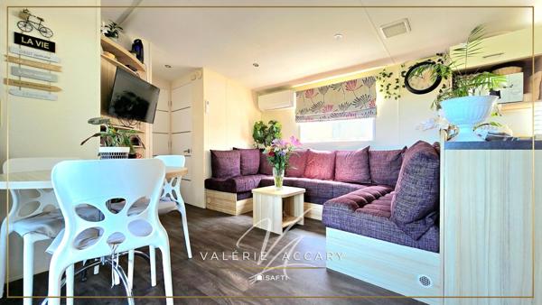 Rocbaron : Mobil home T4 de 57 m² sur un terrain de 290 m² avec terrasse de 100 m², spa, cave de 30 m²...