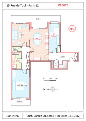 Appartement à vendre 3 pièces 71 m² Paris 12