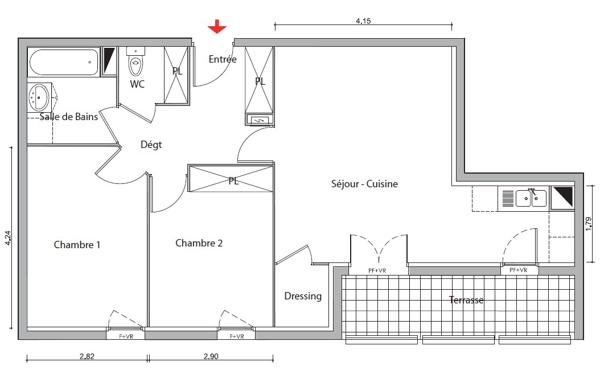 Appartement CHATEAURENARD 64.8 m²