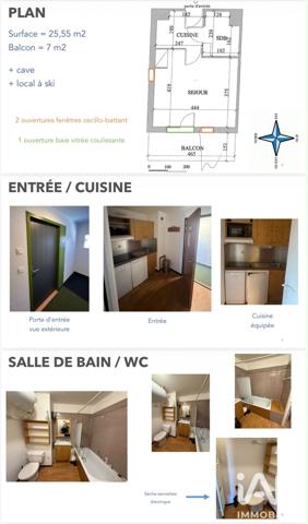 Studio à vendre 26 m² Huez