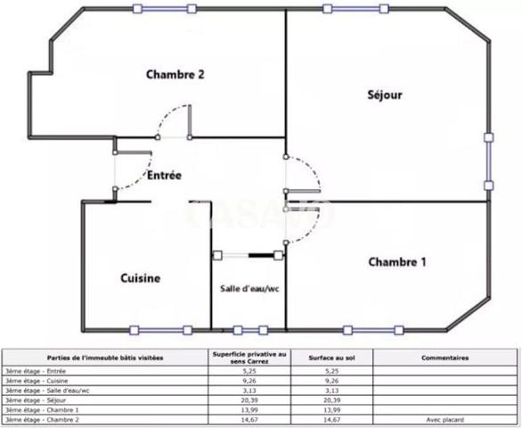 Vente Appartement 3 pièces de 67m² - 95120 Ermont