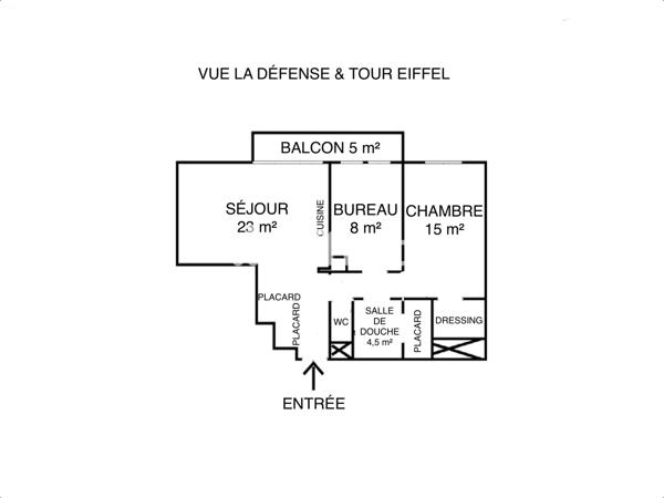 Appartement 3 pièces - 60 m² Exclusivité efficity