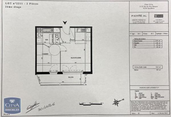 Appartement à louer 2 pièces 41.43m²
