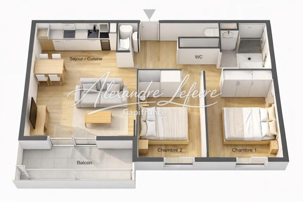 SAINT-CYPRIEN VILLAGE – T3 NEUF LUMINEUX AU 1ER ÉTAGE AVEC BALCON