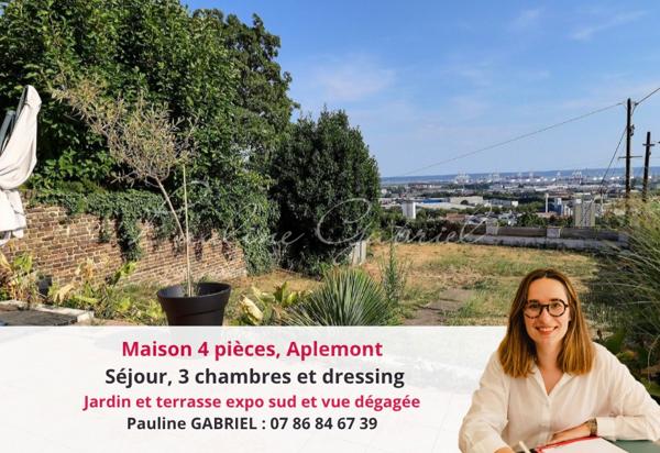 Maison 4 pièces, 3 chambres, jardin et terrasse, quartier Aplemont, Le Havre