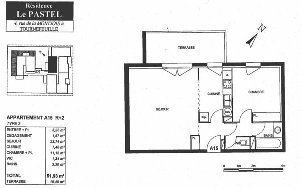 Appartement à louer    1 pièce • 52,93 m2 Tournefeuille
