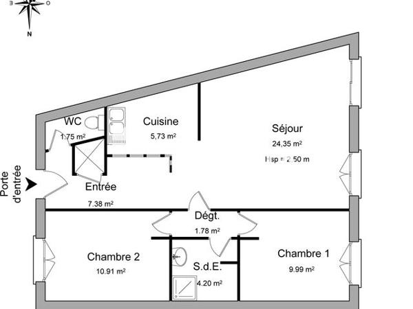 Location Appartement 3 pièces 66.09 m² - 2 RUE PABLO PICASSO Oloron Sainte Marie 64400