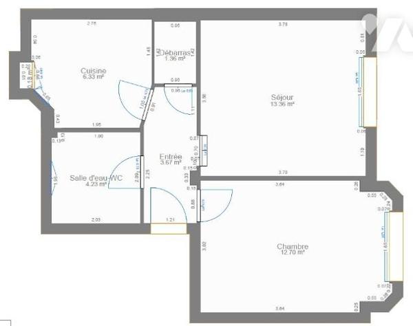 Levallois-Perret - Appartement traversant de 41,65 m²