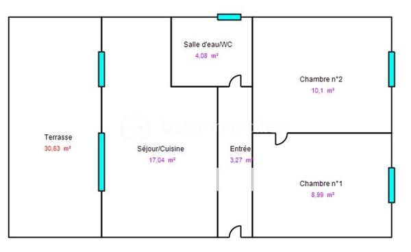 Appartement de 43,48 m²