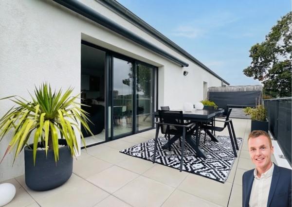 Dpt Finistère (29), à vendre QUIMPER Kerfeunteun appartement T3 situé au dernier étage de 59 m² habitable - Terrasse - Parking privé - Cave.
