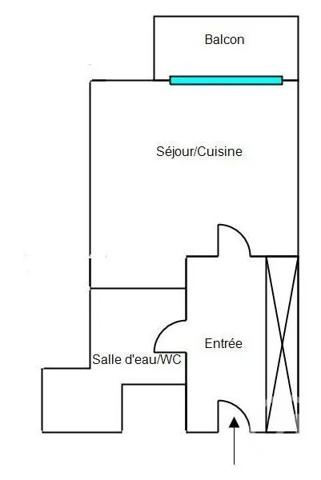 Appartement Studio à vendre  1 pièce - 21,58 m 2   MONTPELLIER  - 34