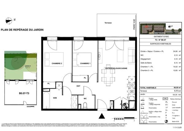 Appartement T3 à vendre  3 pièces - 60,50 m2 GUJAN MESTRAS - 33