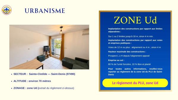 Meublé & Terrasse Privative — Studio 23 m² + 7 m² de terrasse à louer — Sainte-Clotilde Saint-Denis — 675 €/mois CC