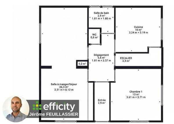 Maison 6 pièces - 120 m² Exclusivité efficity