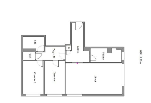 3 pièces en étage élevé avec ascenseur 