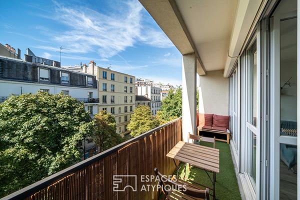 Appartement traversant avec balcon