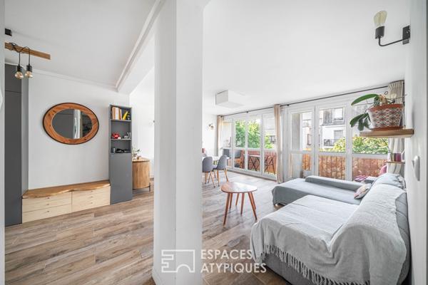 Appartement traversant avec balcon