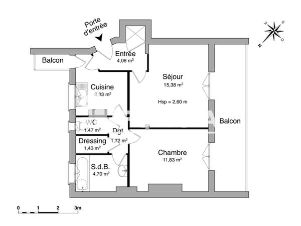Location Appartement 2 pièces 46.92 m² - 2 RUE BONCENNE Poitiers 86000