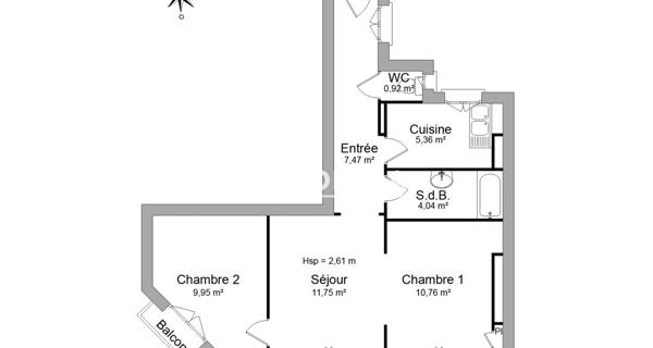 Location Appartement 3 pièces 50.25 m² - Paris 75014