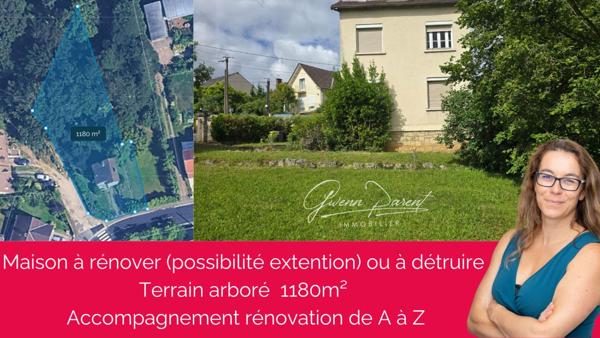 Accompagnement complet rénovation : Une page blanche à écrire, possibilité d'extension, terrain de 1155 m²