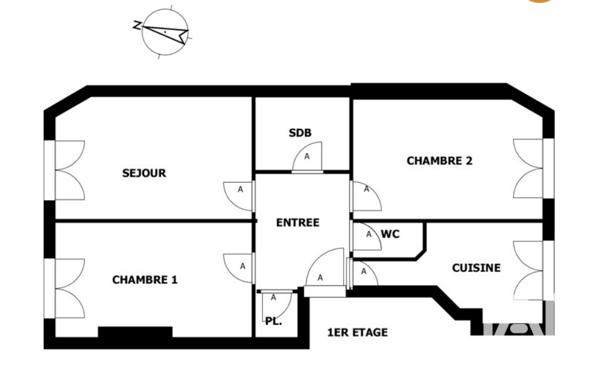 Appartement à vendre 3 pièces 50 m² Courbevoie