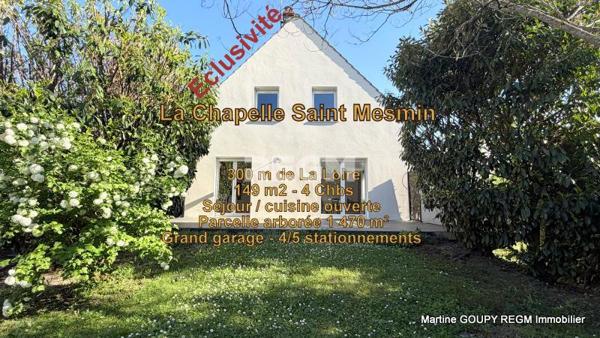La Chapelle-Saint-Mesmin (45380) LA CHAPELLE SAINT MESMIN (45) – MAISON 149 m²/sol - Parcelle de 1 470 m² arborée – Entretien irréprochable – C