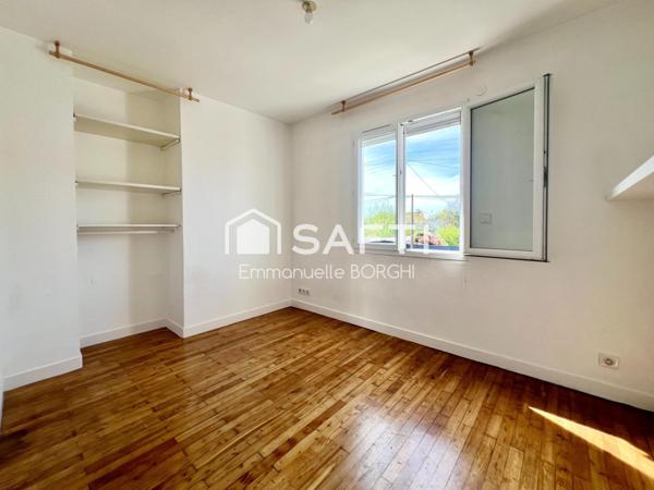 Maison 4 chambres, garage, jardin, sous-sol de 75m2