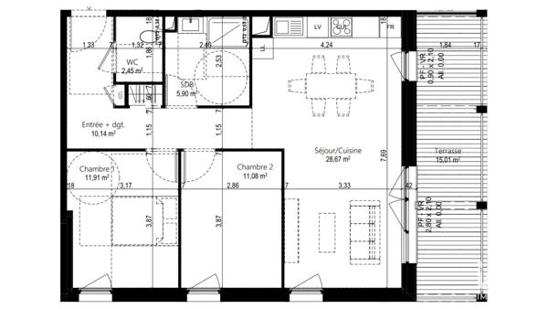 Appartement à vendre 3 pièces 70 m² Beaumont