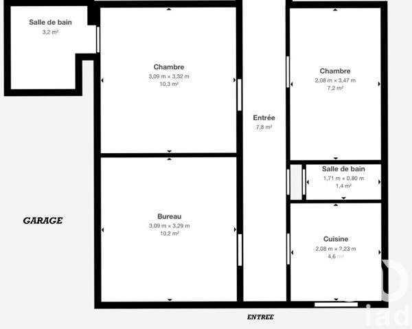 Maison à vendre 3 pièces 45 m² Antony