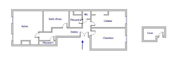 Appartement de type 2 situé au chartreux, premier étage d'une petite copropriété.