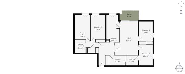 Appartement Angers 5 pièces 111 m² avec balcon Lac de Maine