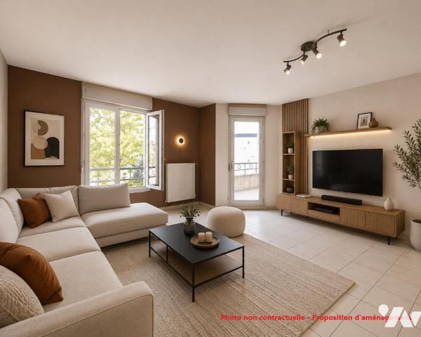 LYON 7ème - proche place Jean Macé - T4 de 88,03 m² avec balcon dans résidence 2000