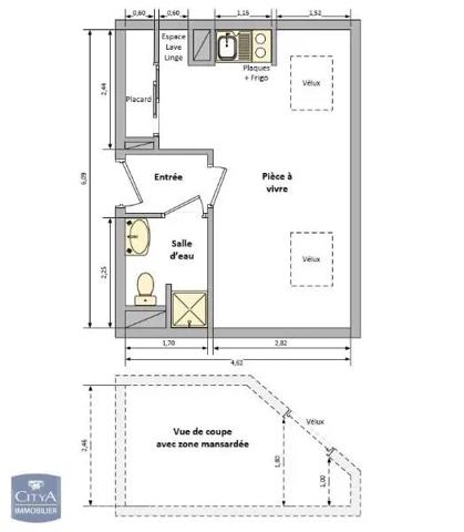 Appartement à louer 1 pièce 19.77m² Saint-Sébastien-sur-Loire (44230)